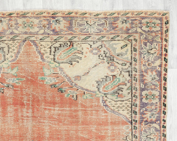 Orange Turkish Oushak Rug 5'8" x 9' Hand-Knotted | No. VR44640