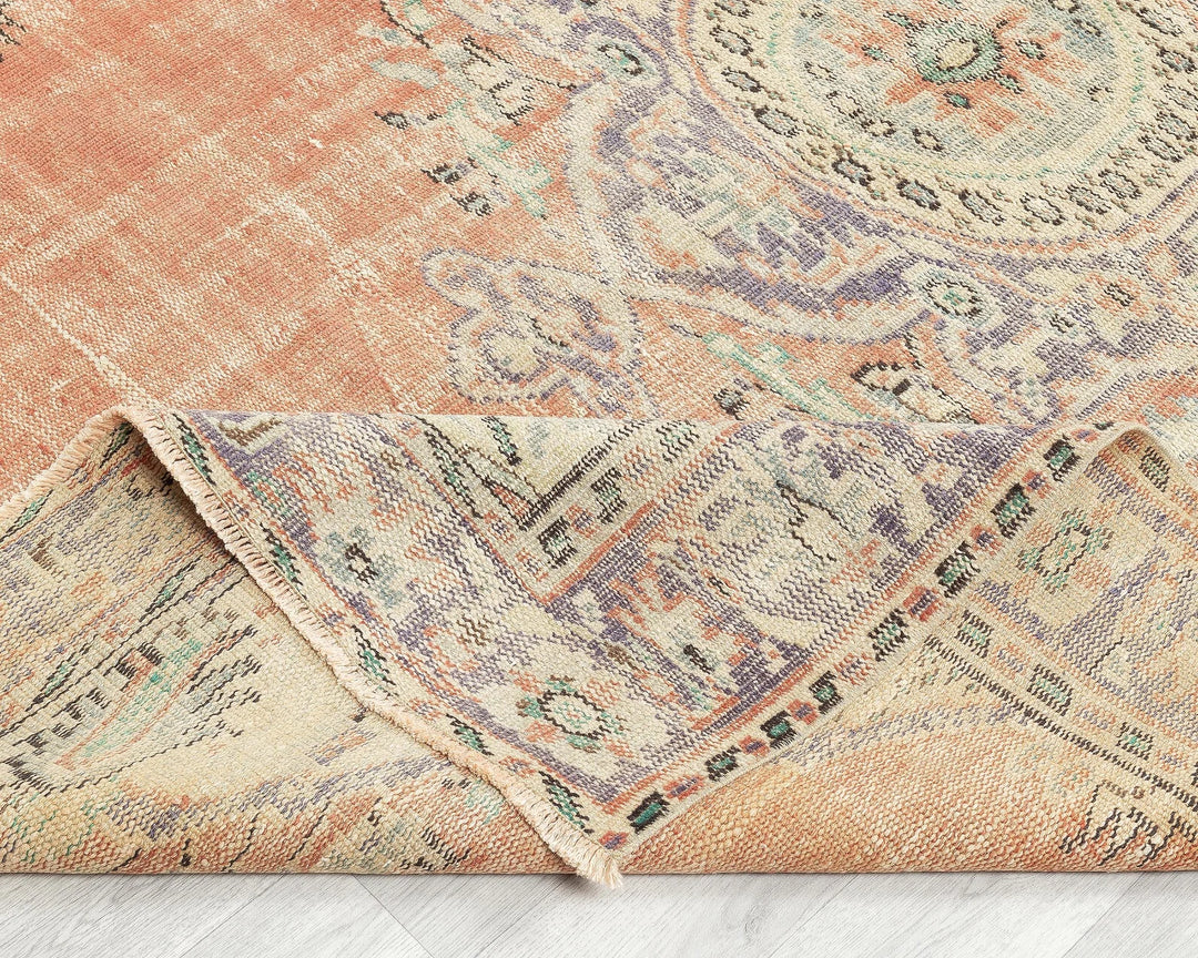 Orange Turkish Oushak Rug 5'8" x 9' Hand-Knotted | No. VR44640
