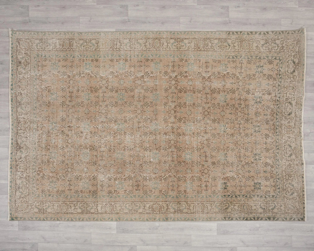 Multicolor Turkish Oushak Rug 6'6" x 9'8" Hand-Knotted | No. VR44668