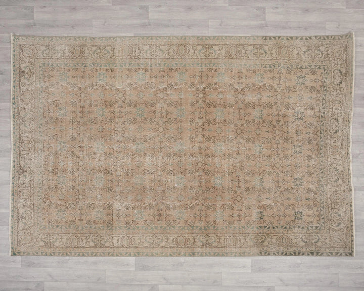 Multicolor Turkish Oushak Rug 6'6" x 9'8" Hand-Knotted | No. VR44668