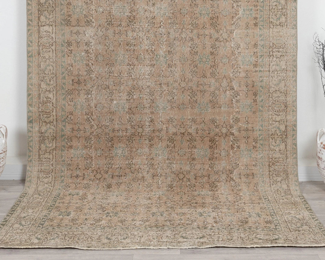 Multicolor Turkish Oushak Rug 6'6" x 9'8" Hand-Knotted | No. VR44668