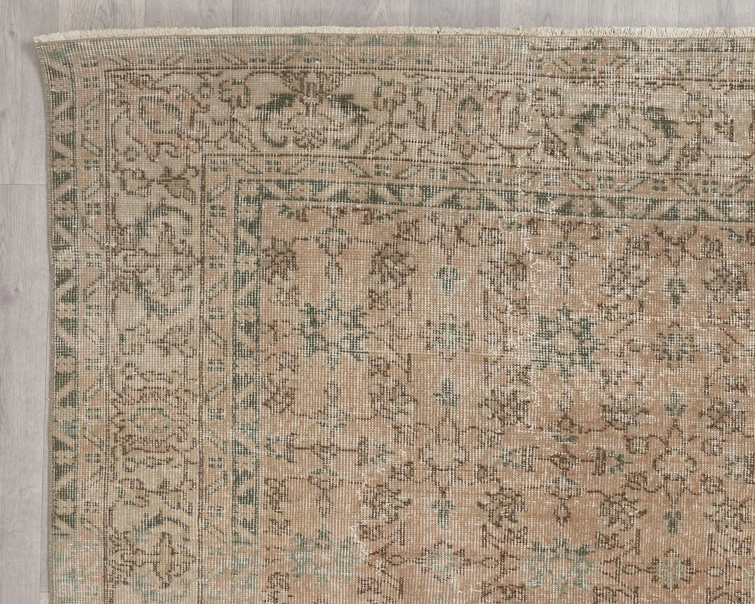 Multicolor Turkish Oushak Rug 6'6" x 9'8" Hand-Knotted | No. VR44668