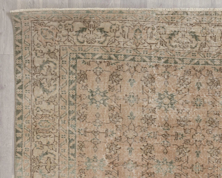 Multicolor Turkish Oushak Rug 6'6" x 9'8" Hand-Knotted | No. VR44668