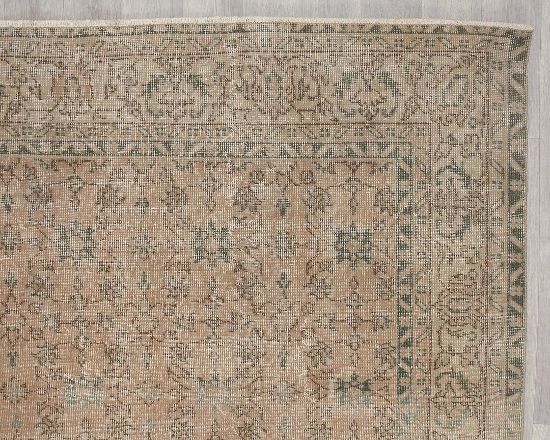 Multicolor Turkish Oushak Rug 6'6" x 9'8" Hand-Knotted | No. VR44668