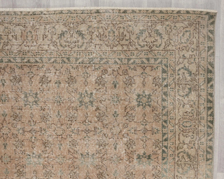 Multicolor Turkish Oushak Rug 6'6" x 9'8" Hand-Knotted | No. VR44668
