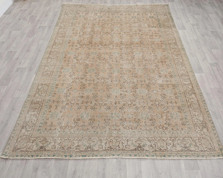 Multicolor Turkish Oushak Rug 6'6" x 9'8" Hand-Knotted | No. VR44668