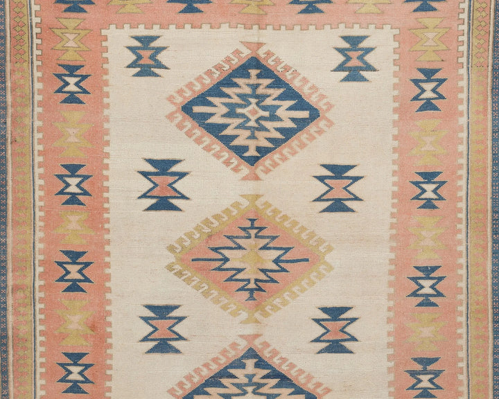 Beige Turkish Oushak Rug 5' 5" x 7' 1" Hand-Knotted | No. VR44684
