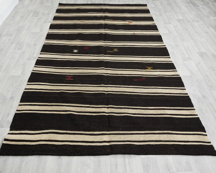 Multicolor Turkish Kilim Rug 5' 7" x 10' 1" Flat-Weave | No. VR44710