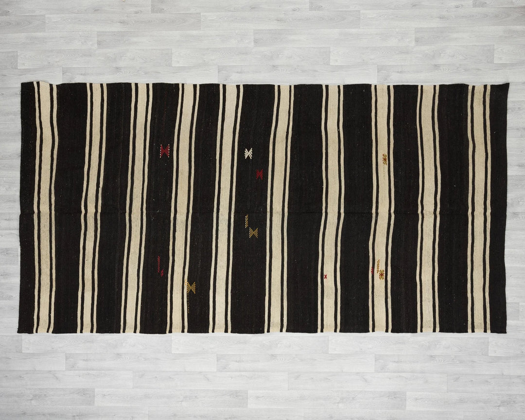 Multicolor Turkish Kilim Rug 5' 7" x 10' 1" Flat-Weave | No. VR44710