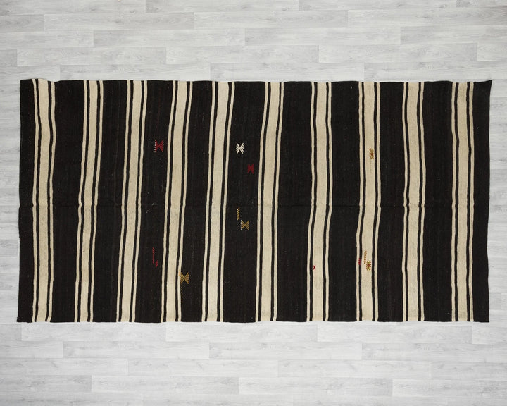 Multicolor Turkish Kilim Rug 5' 7" x 10' 1" Flat-Weave | No. VR44710