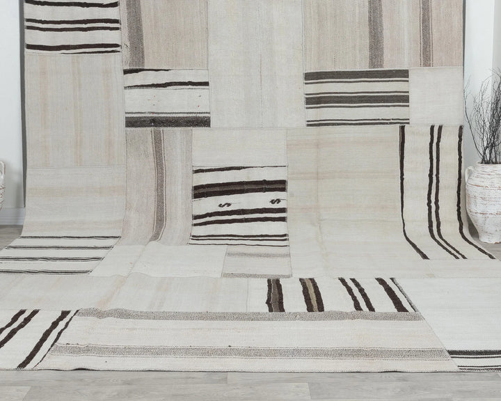 Black Turkish Kilim Rug 9' 10" x 13' 1" Flat-Weave view