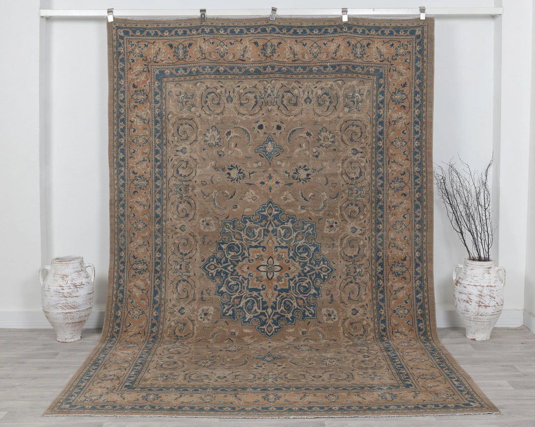 Multicolor Turkish Oushak Rug 7' 3" x 10' 8" Hand-Knotted | No. VR44927