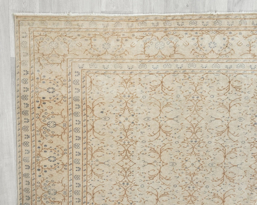 Multicolor Turkish Oushak Rug 6'8" x 9'8" Hand-Knotted | No. VR45049