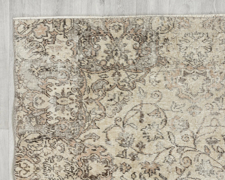 Multicolor Turkish Oushak Rug 6' 4" x 9' 7" Hand-Knotted pattern