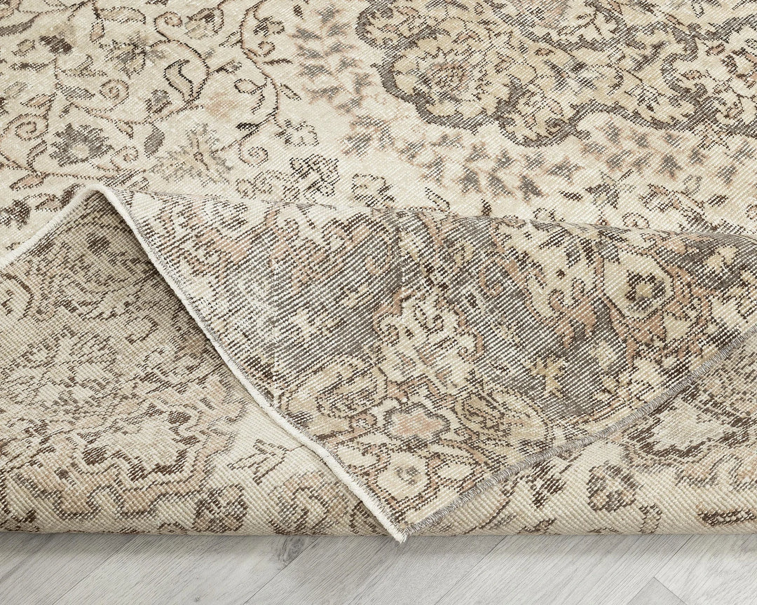 Multicolor Turkish Oushak Rug 6' 4" x 9' 7" Hand-Knotted field