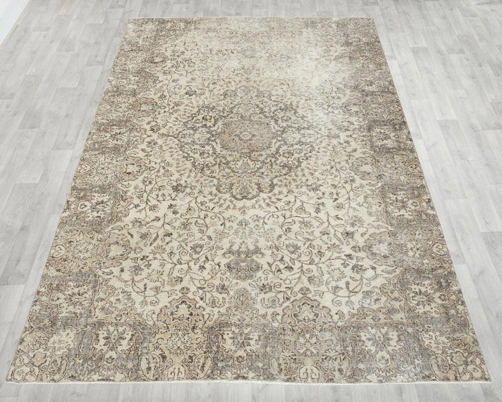 Multicolor Turkish Oushak Rug 6' 4" x 9' 7" Hand-Knotted reverse