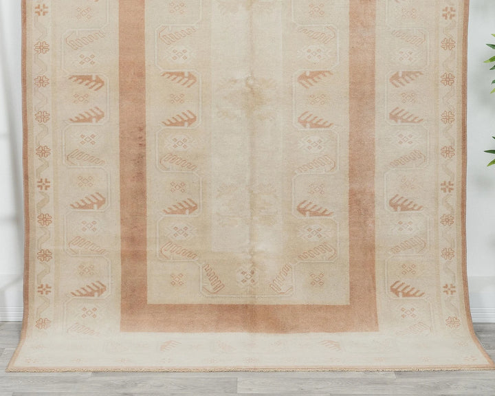 Beige Turkish Oushak Rug 5' 4" x 7' 8" Hand-Knotted | No. VR45208