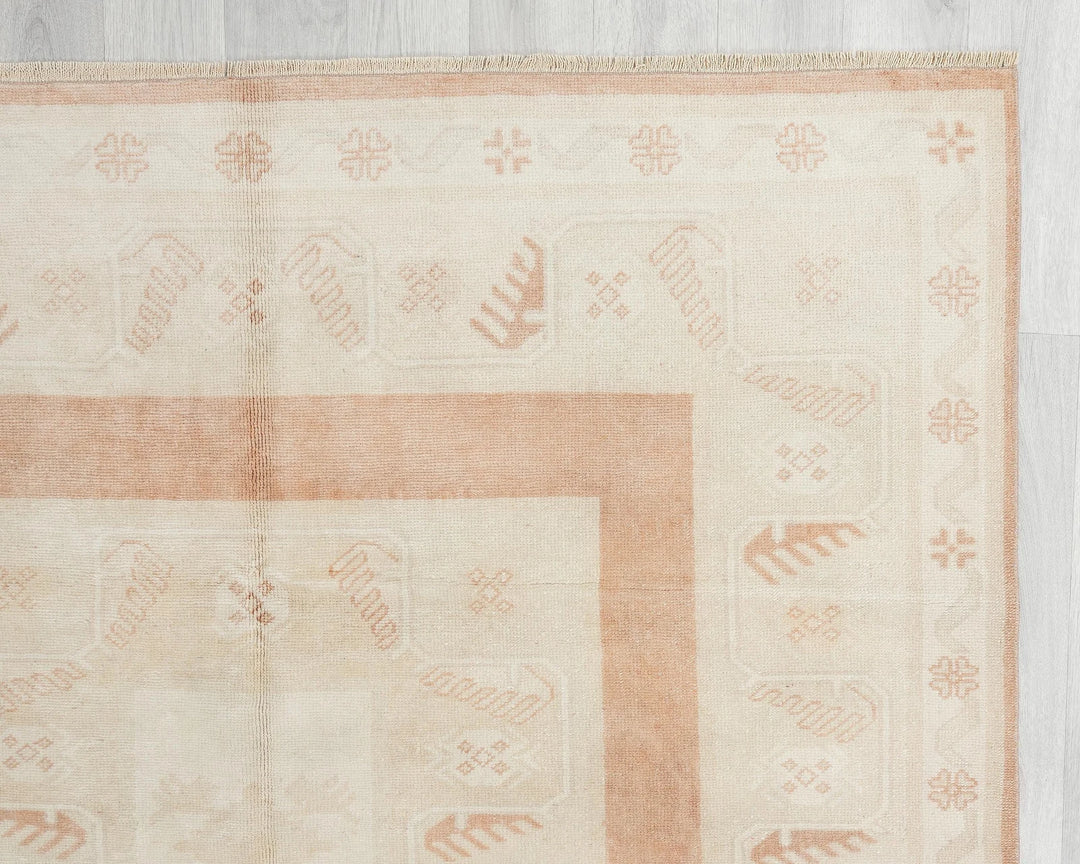 Beige Turkish Oushak Rug 5' 4" x 7' 8" Hand-Knotted | No. VR45208