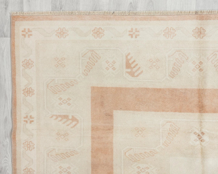 Beige Turkish Oushak Rug 5' 4" x 7' 8" Hand-Knotted | No. VR45208