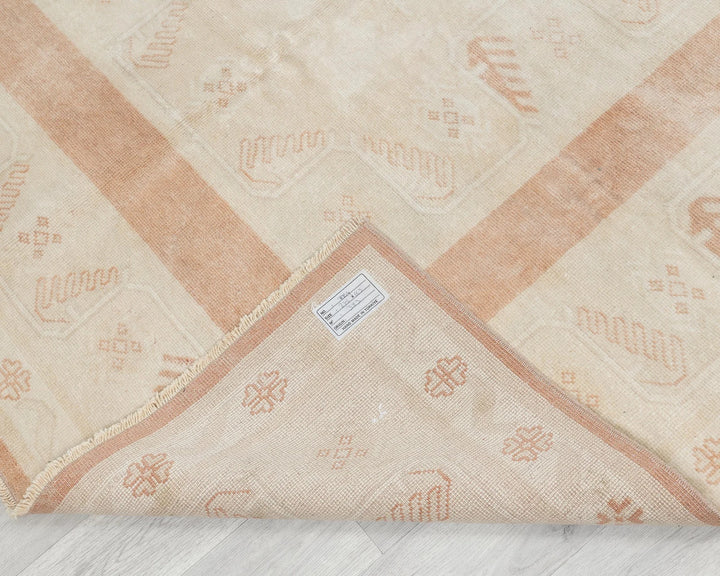 Beige Turkish Oushak Rug 5' 4" x 7' 8" Hand-Knotted | No. VR45208