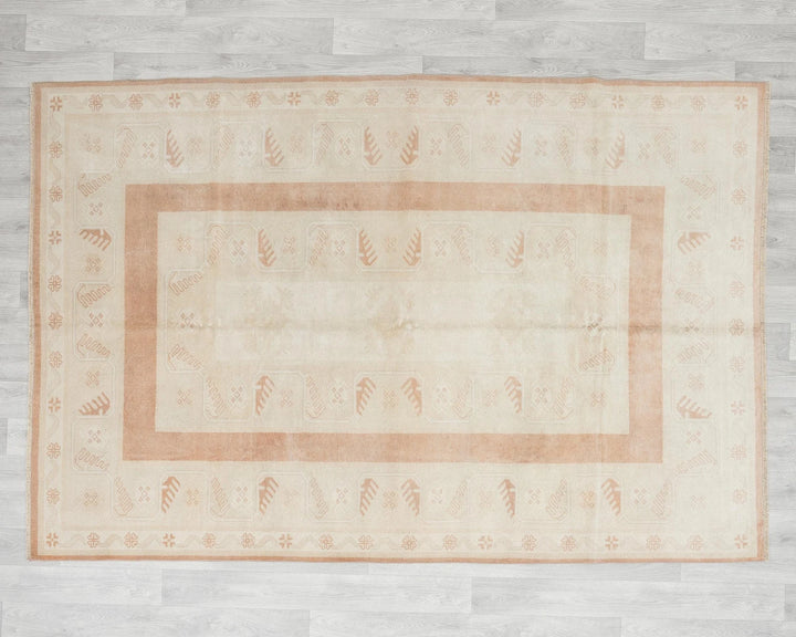 Beige Turkish Oushak Rug 5' 4" x 7' 8" Hand-Knotted | No. VR45208
