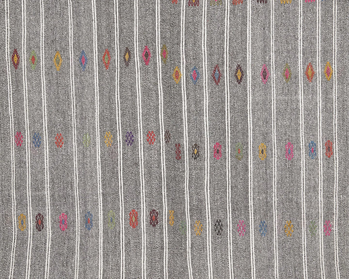 Gray Turkish Kilim Rug 6'5" x 9'2" Flat-Weave | No. VR45331