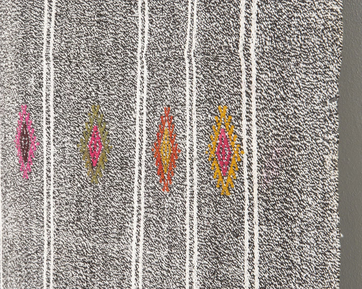 Gray Turkish Kilim Rug 6'5" x 9'2" Flat-Weave | No. VR45331