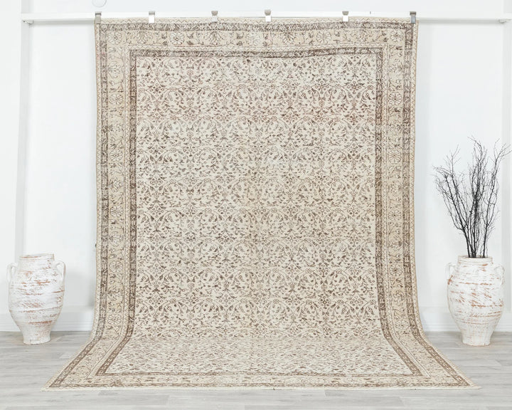 Multicolor Turkish Oushak Rug 6'6" x 10'2" Hand-Knotted | No. VR45424