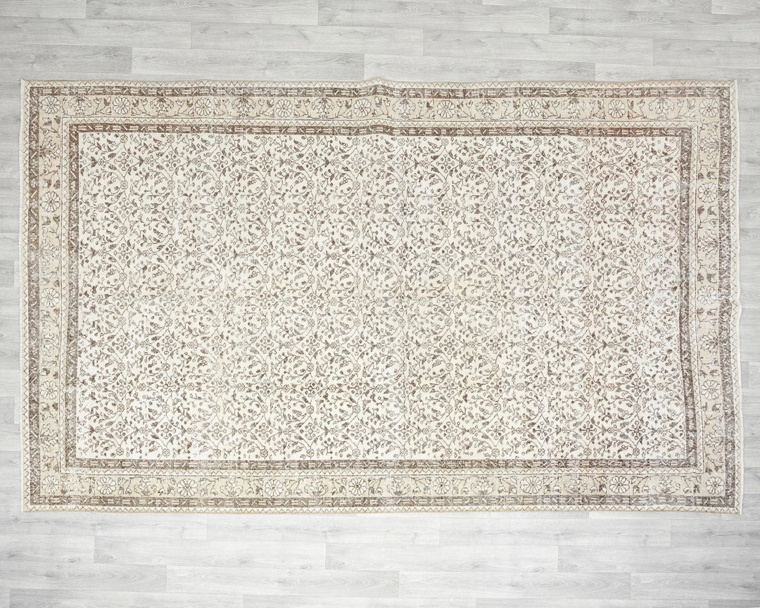 Multicolor Turkish Oushak Rug 6'6" x 10'2" Hand-Knotted | No. VR45424