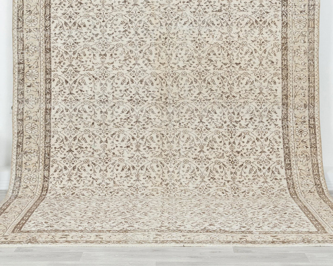 Multicolor Turkish Oushak Rug 6'6" x 10'2" Hand-Knotted | No. VR45424