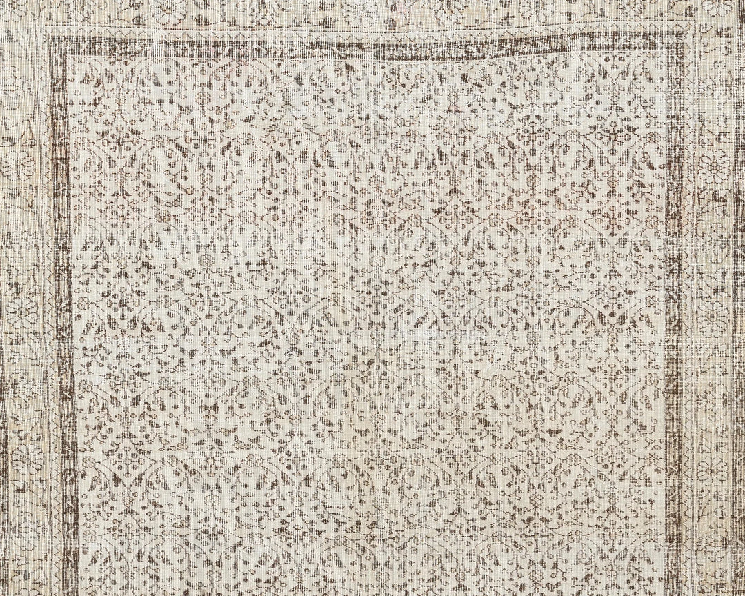 Multicolor Turkish Oushak Rug 6'6" x 10'2" Hand-Knotted | No. VR45424
