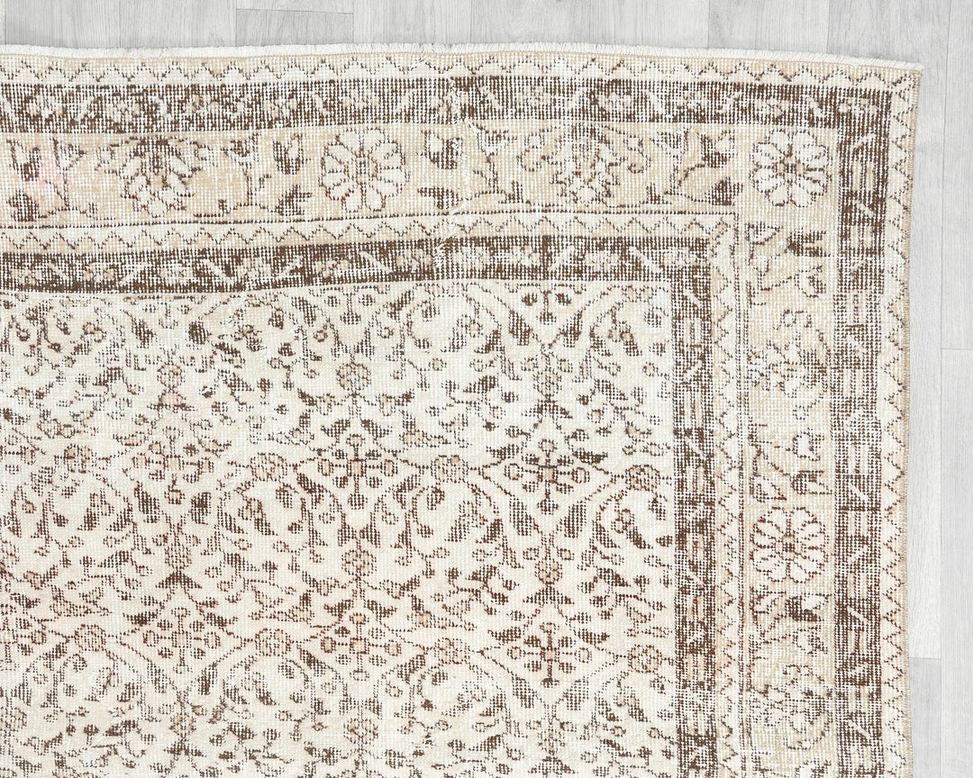 Multicolor Turkish Oushak Rug 6'6" x 10'2" Hand-Knotted | No. VR45424