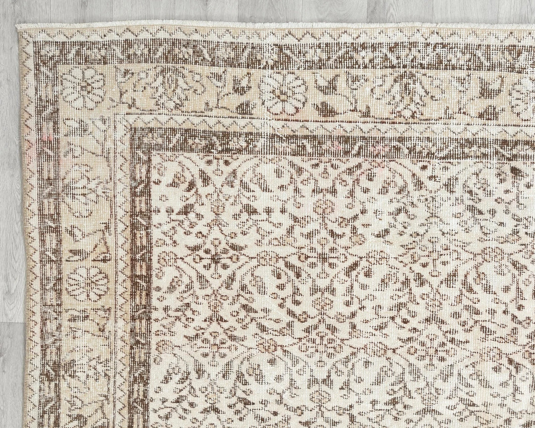 Multicolor Turkish Oushak Rug 6'6" x 10'2" Hand-Knotted | No. VR45424