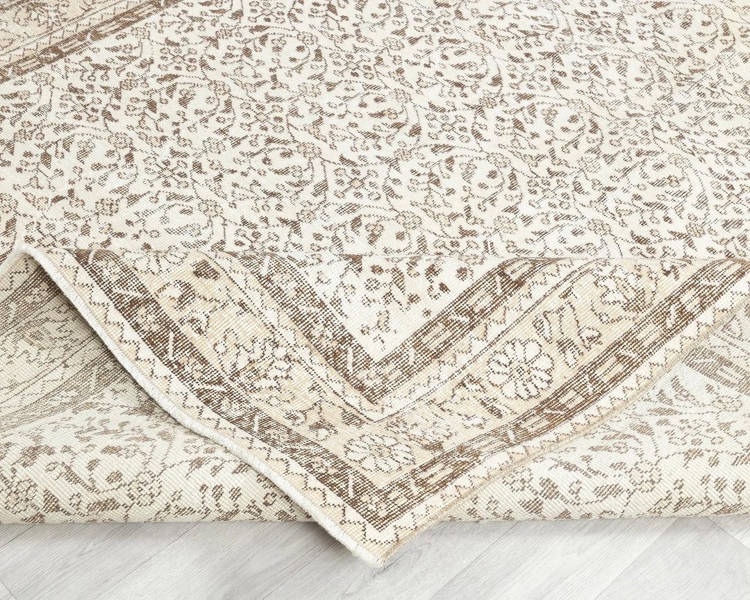 Multicolor Turkish Oushak Rug 6'6" x 10'2" Hand-Knotted | No. VR45424