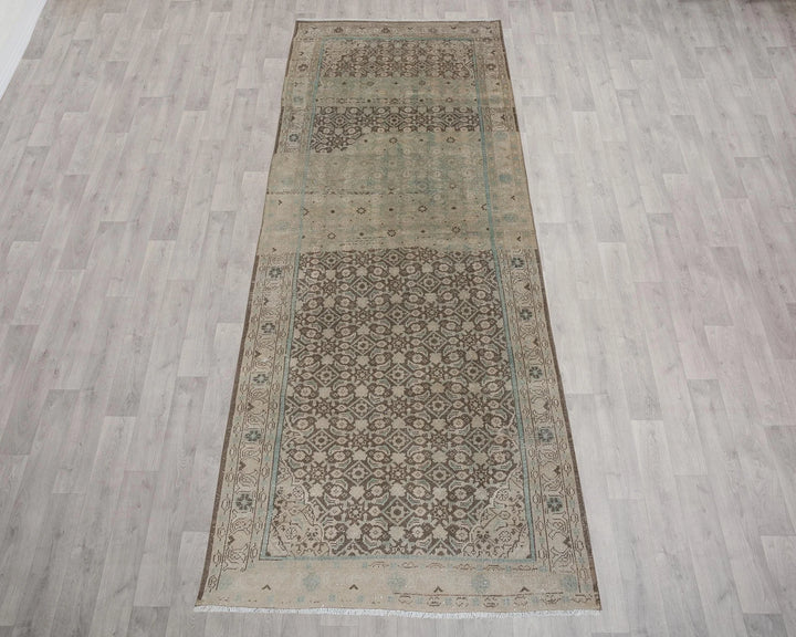 Multicolor Turkish Oushak Rug 3'8" x 10'5" Hand-Knotted | No. VR45503
