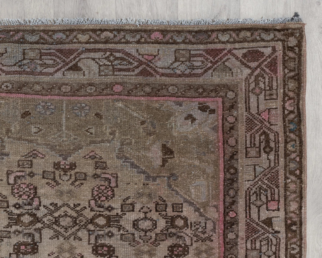 Multicolor Turkish Oushak Rug 3' 4" x 10' 2" Hand-Knotted | No. VR45533