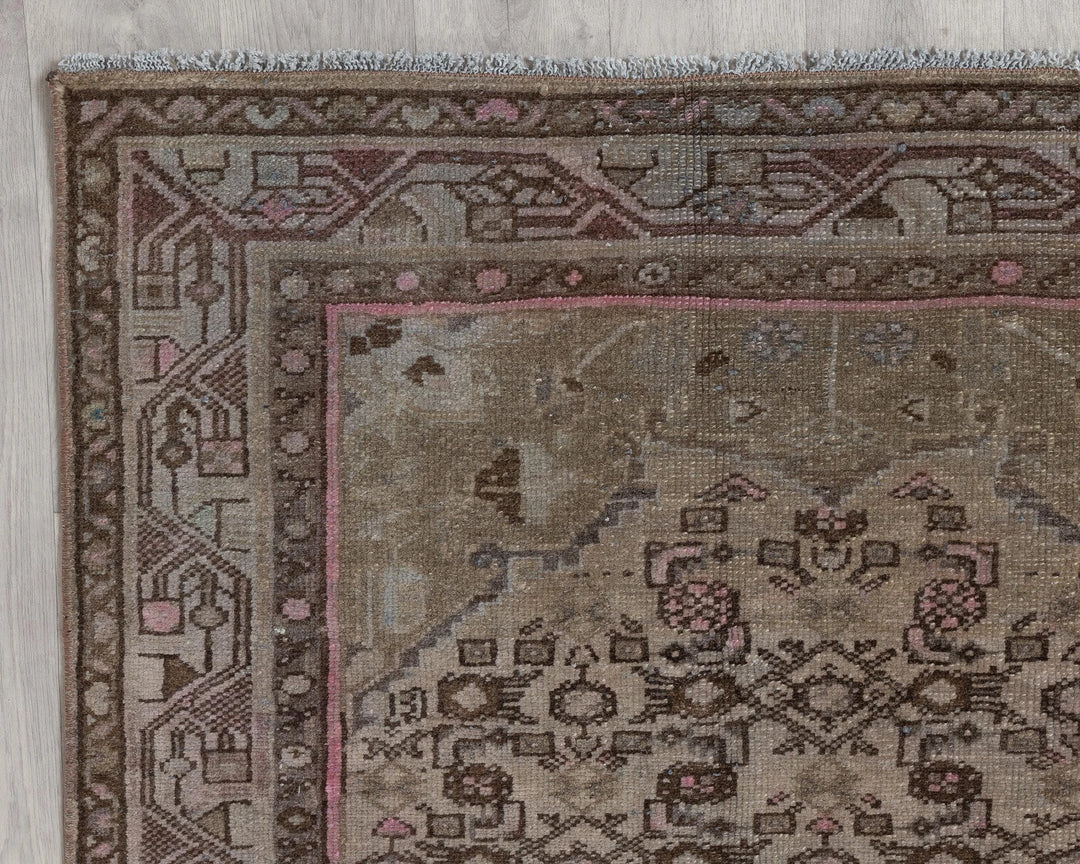 Multicolor Turkish Oushak Rug 3' 4" x 10' 2" Hand-Knotted | No. VR45533