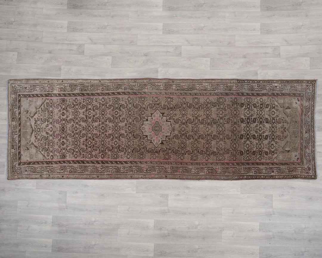Multicolor Turkish Oushak Rug 3' 4" x 10' 2" Hand-Knotted | No. VR45533
