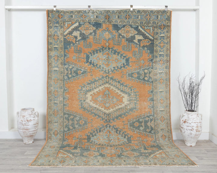 Multicolor Turkish Oushak Rug 6' 6" x 9' 5" Hand-Knotted