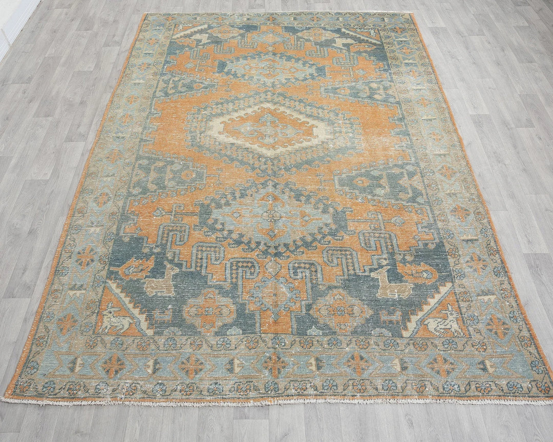 Multicolor Turkish Oushak Rug 6' 6" x 9' 5" Hand-Knotted view 9