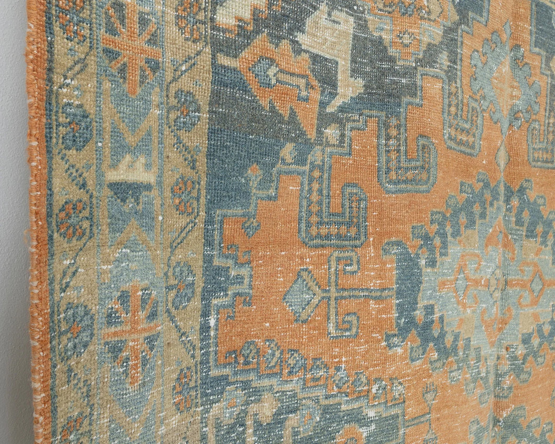 Multicolor Turkish Oushak Rug 6' 6" x 9' 5" Hand-Knotted close-up