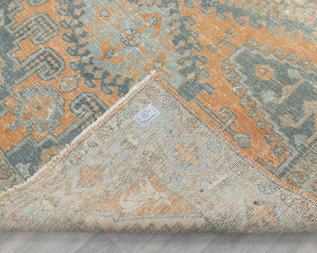 Multicolor Turkish Oushak Rug 6' 6" x 9' 5" Hand-Knotted texture