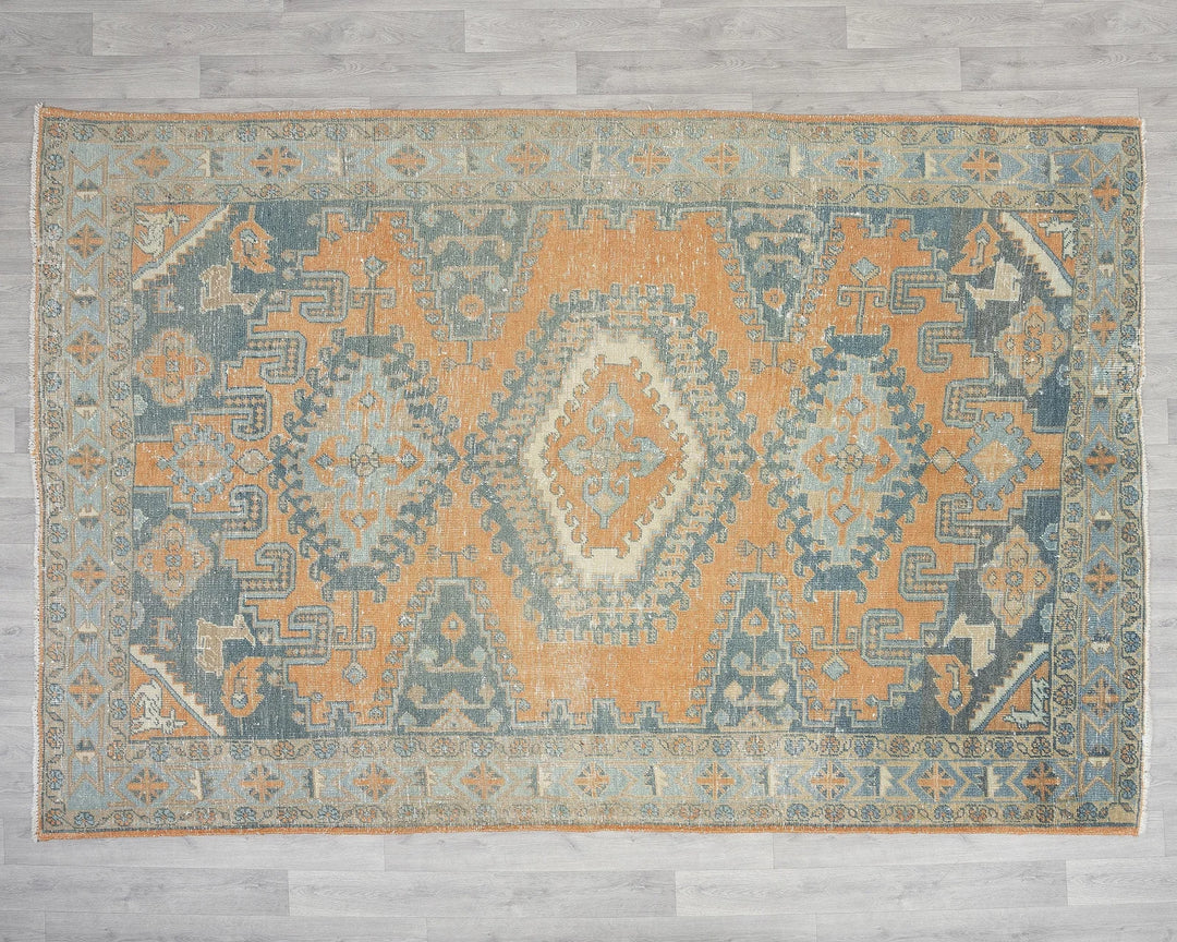 Multicolor Turkish Oushak Rug 6' 6" x 9' 5" Hand-Knotted reverse