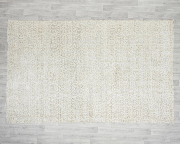 Beige Turkish Oushak Rug 6' 11" x 10' 2" Hand-Knotted | No. VR45539