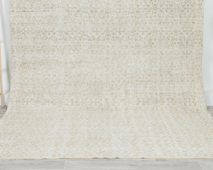 Beige Turkish Oushak Rug 6' 11" x 10' 2" Hand-Knotted | No. VR45539