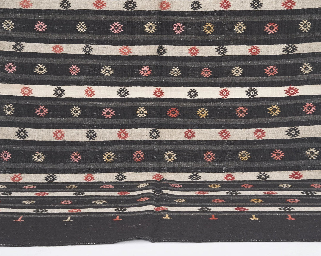 Brown Turkish Kilim Rug 6'1" x 9'8" Flat-Weave | No. VR45597