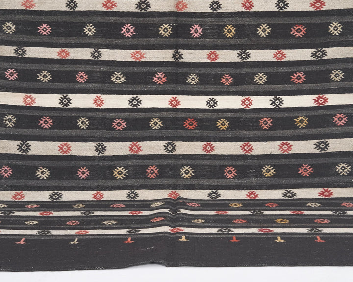 Brown Turkish Kilim Rug 6'1" x 9'8" Flat-Weave | No. VR45597