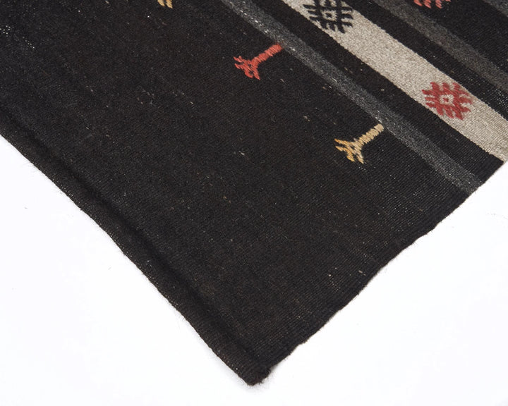 Brown Turkish Kilim Rug 6'1" x 9'8" Flat-Weave | No. VR45597