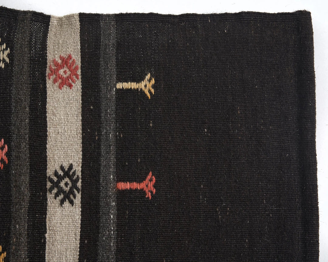 Brown Turkish Kilim Rug 6'1" x 9'8" Flat-Weave | No. VR45597