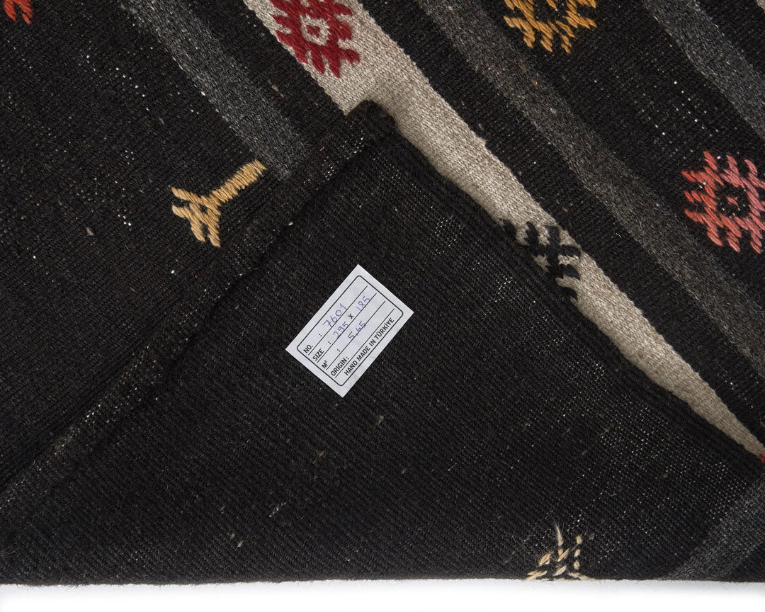 Brown Turkish Kilim Rug 6'1" x 9'8" Flat-Weave | No. VR45597